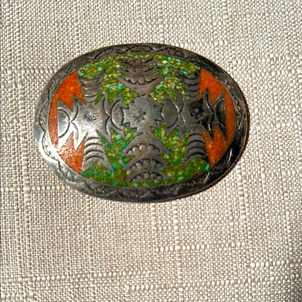 Vintage Navajo Delvin Nelson Belt Buckle